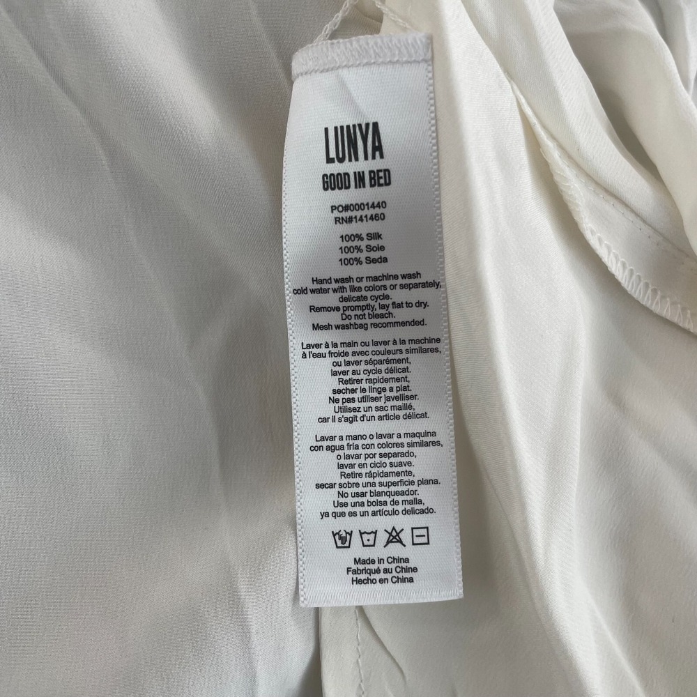 LUNYA Washable Silk Robe Women Large Tranquil White Removal Belt‎ Pockets $278 - Picture 9 of 9